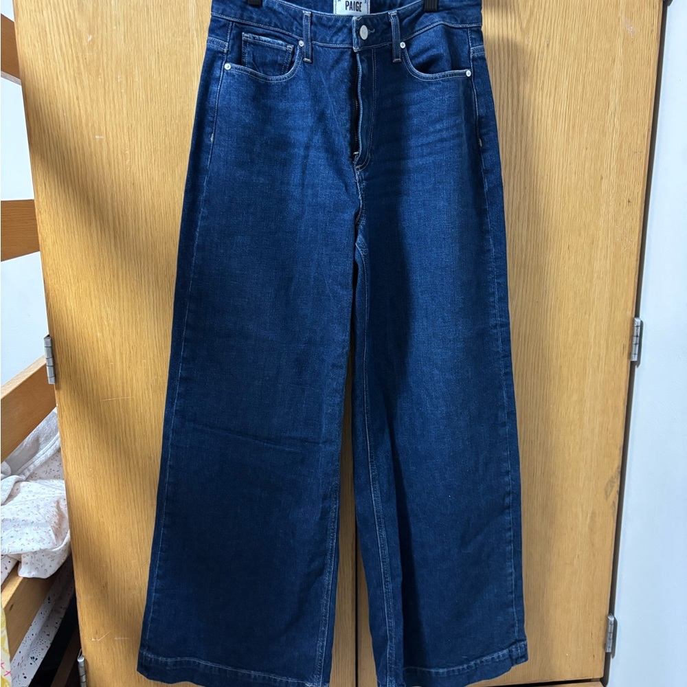 PAIGE Blue Flare Wide Leg Jeans